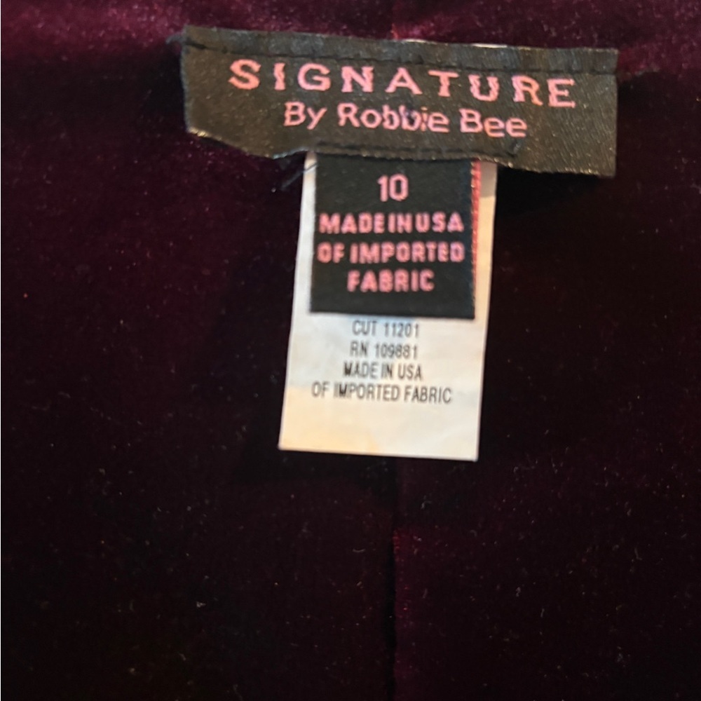 Vintage Robbie Bee Burgundy Velvet  Surplice Rockabilly Grunge Dress Size 10 - Picture 4 of 12